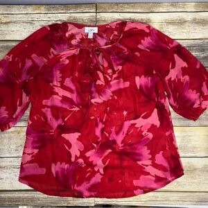 Lush‎ Red Floral Women's Top